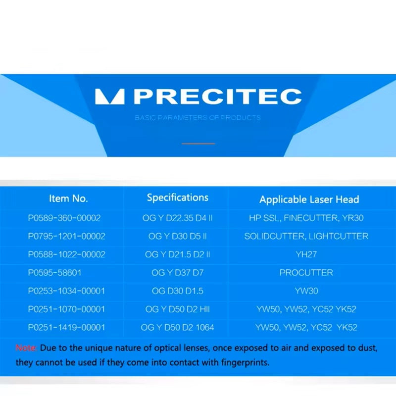 Precitec Protective Lens 21.5×2mm 22.35×4mm 30×5mm 37×7mm for Procutter 2.0