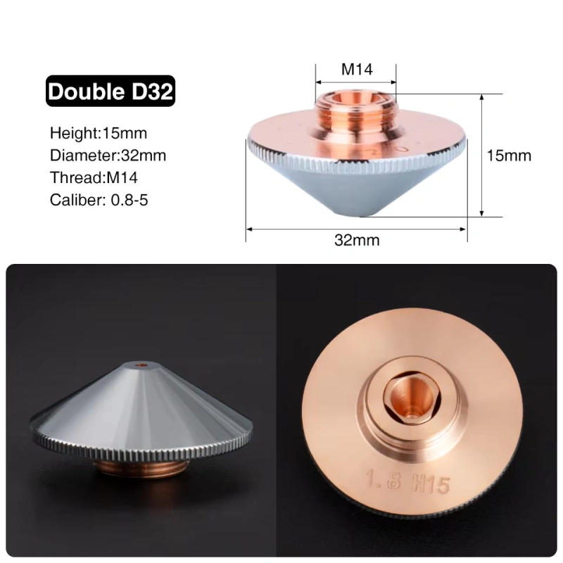 Briserm Laser Cutting Nozzle D32 M14 H15 for Raytools Precitec Bodor